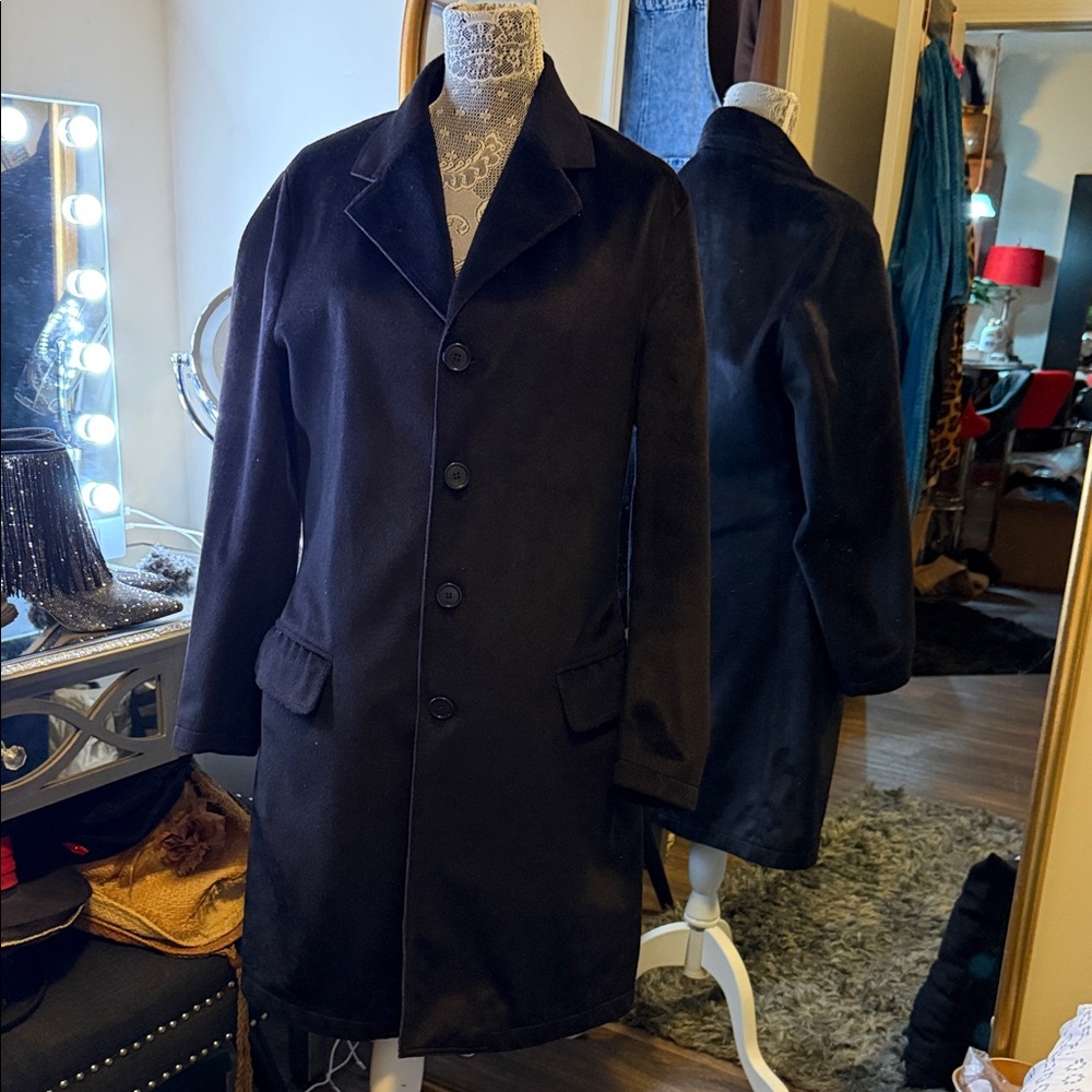 Women Black velvet purple Coat NKW